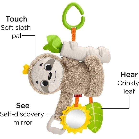 Fisher-Price Other - FISHER Price Sloth Toy for stroller teething vibrate mirror